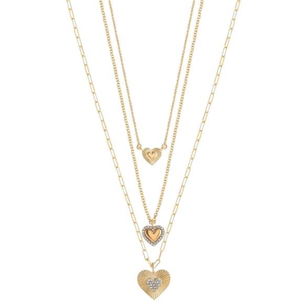 Jessica Simpson Fashion Gold Metal Layer Heart Necklace